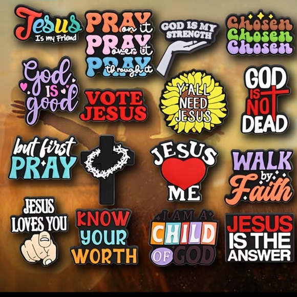 Shoes - Shoe Charms Inspirational Christian Croc Charms 16 pc. Set, NEW